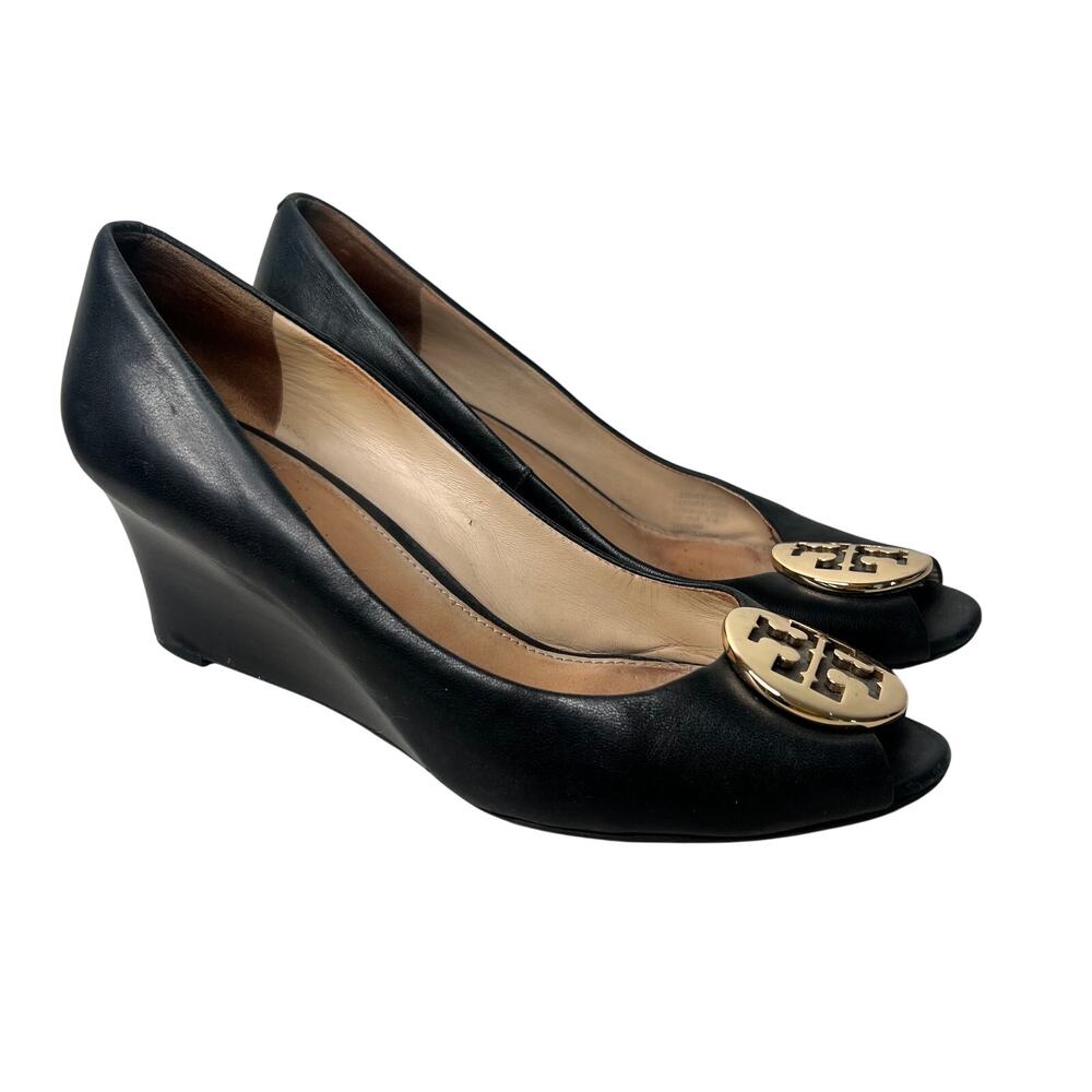 Tory Burch Peep Toe Wedge Size 9